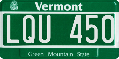 VT license plate LQU450