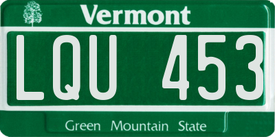 VT license plate LQU453