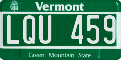 VT license plate LQU459
