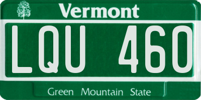 VT license plate LQU460