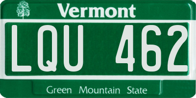 VT license plate LQU462