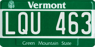 VT license plate LQU463