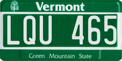 VT license plate LQU465