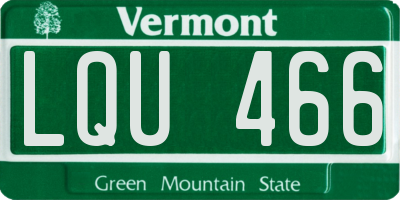 VT license plate LQU466
