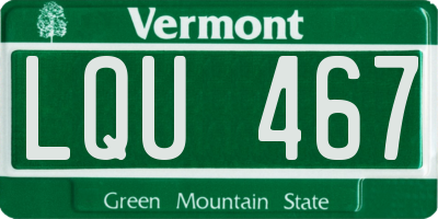 VT license plate LQU467