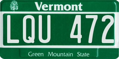 VT license plate LQU472