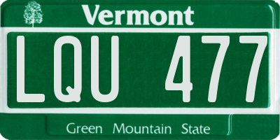 VT license plate LQU477