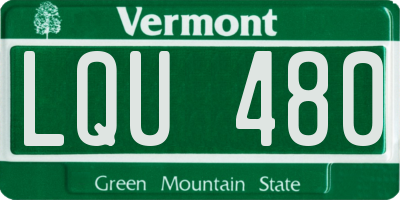 VT license plate LQU480