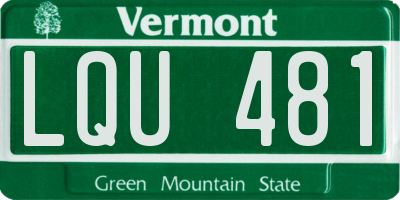 VT license plate LQU481