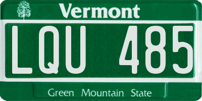 VT license plate LQU485