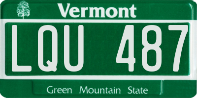 VT license plate LQU487