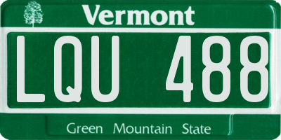 VT license plate LQU488