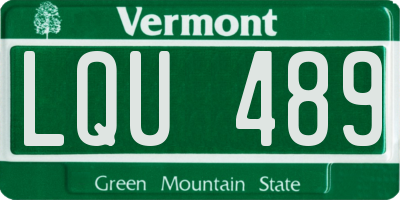 VT license plate LQU489
