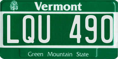 VT license plate LQU490