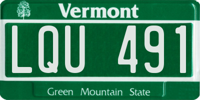 VT license plate LQU491