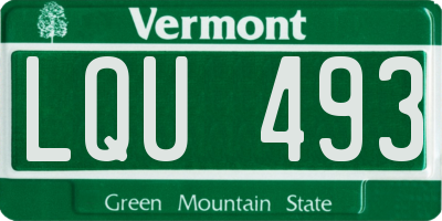 VT license plate LQU493