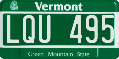 VT license plate LQU495