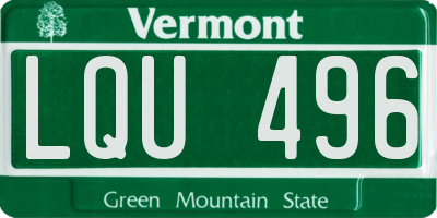 VT license plate LQU496
