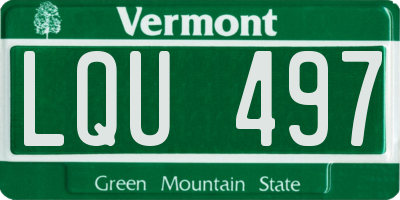 VT license plate LQU497