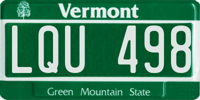 VT license plate LQU498
