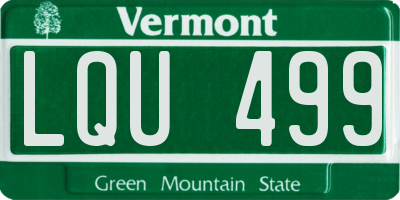 VT license plate LQU499
