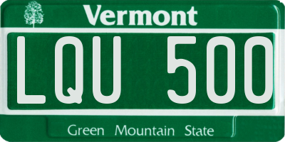 VT license plate LQU500