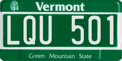 VT license plate LQU501