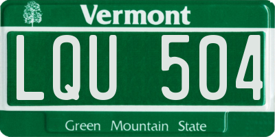 VT license plate LQU504