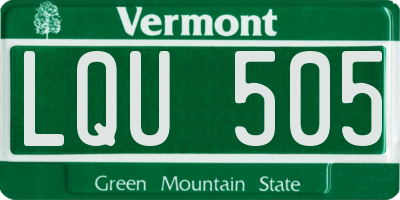 VT license plate LQU505