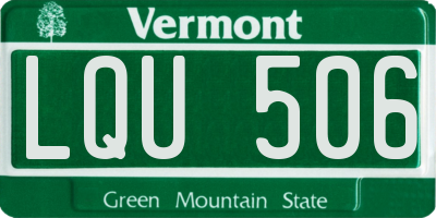 VT license plate LQU506