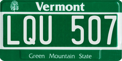 VT license plate LQU507