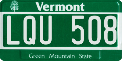 VT license plate LQU508