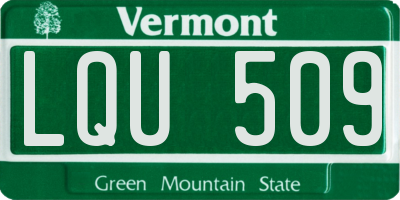 VT license plate LQU509