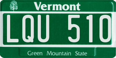 VT license plate LQU510