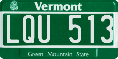 VT license plate LQU513