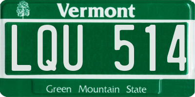 VT license plate LQU514