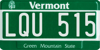 VT license plate LQU515