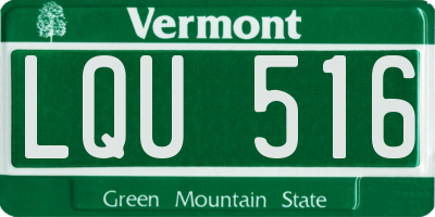 VT license plate LQU516