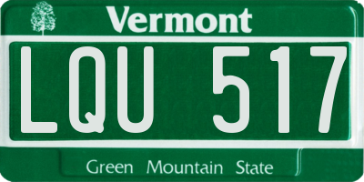 VT license plate LQU517