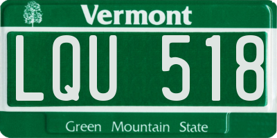 VT license plate LQU518
