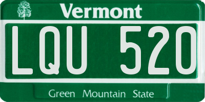 VT license plate LQU520