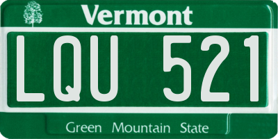 VT license plate LQU521