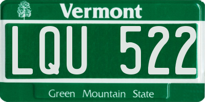 VT license plate LQU522