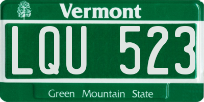 VT license plate LQU523