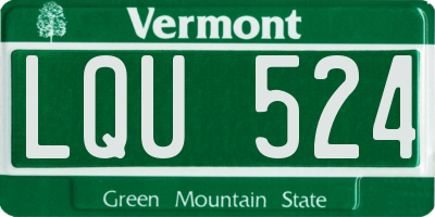 VT license plate LQU524