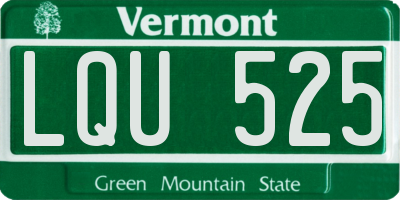 VT license plate LQU525