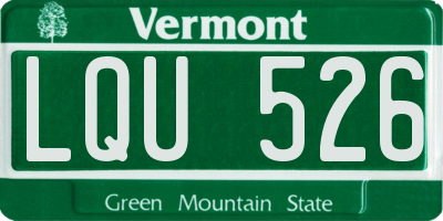 VT license plate LQU526