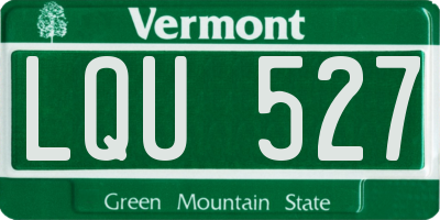 VT license plate LQU527