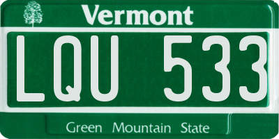 VT license plate LQU533