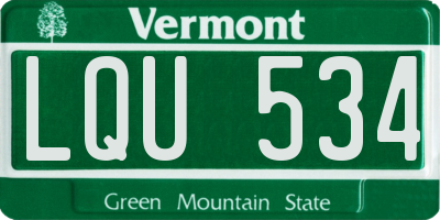 VT license plate LQU534